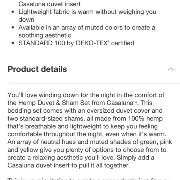 Full/Queen Hemp Duvet & Sham Set Dark Gray - Casaluna - Picture 6 of 6